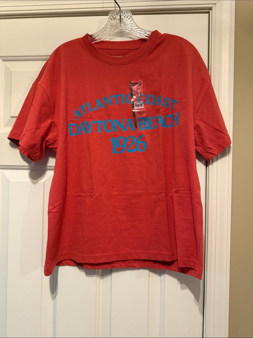 Daytona Beach 'Atlantic Coast 1926' Short Sleeve Tee - Coral